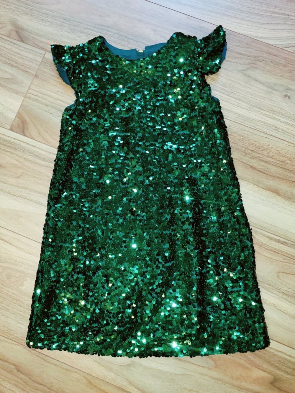Crewcuts Emerald Green Sequin Dress Size 7